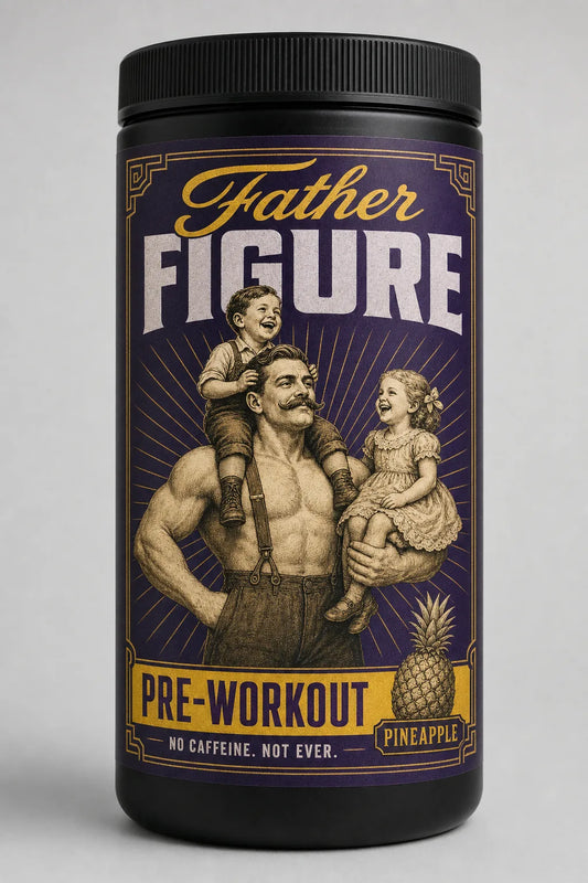 Father Figure Pre-Workout tub, caffeine-free, pineapple, 25 servings
